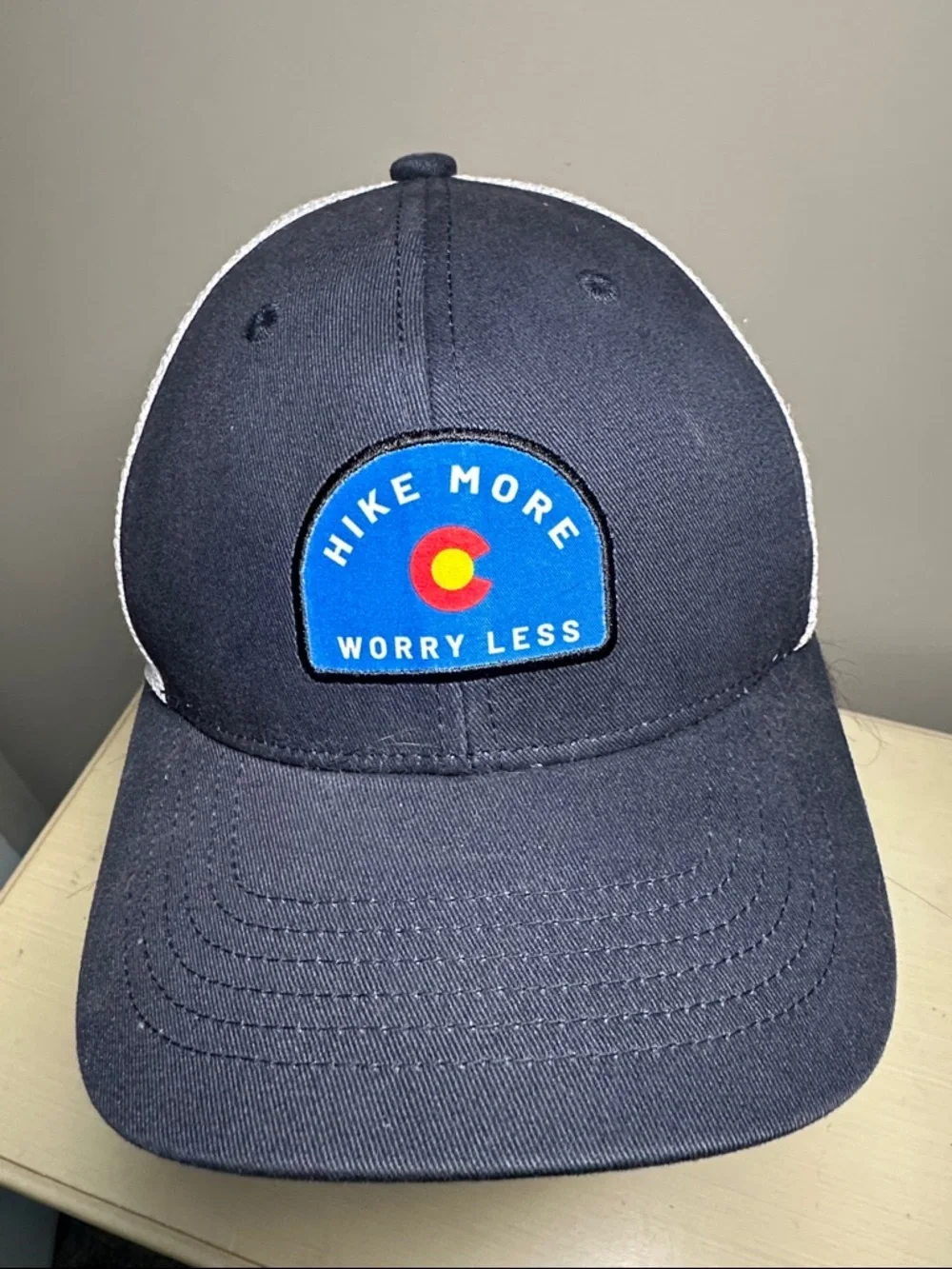 Hike More Worry Less Navy Baseball Cap